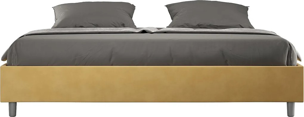 Łóżko wyposażone w stelaż z listwami tapicerowane 180x190 microfibra Okra Azelia