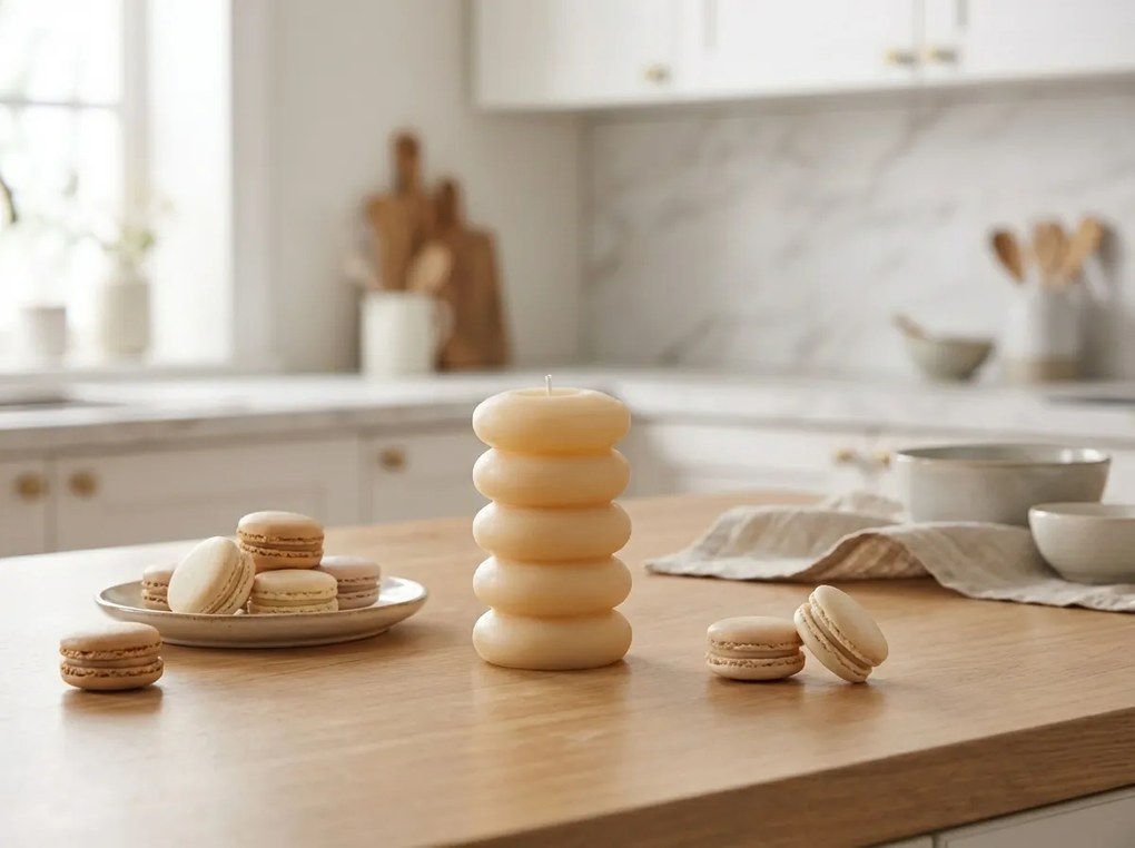 Świeca słupowa MACARON 11,5 cm jasnożółta