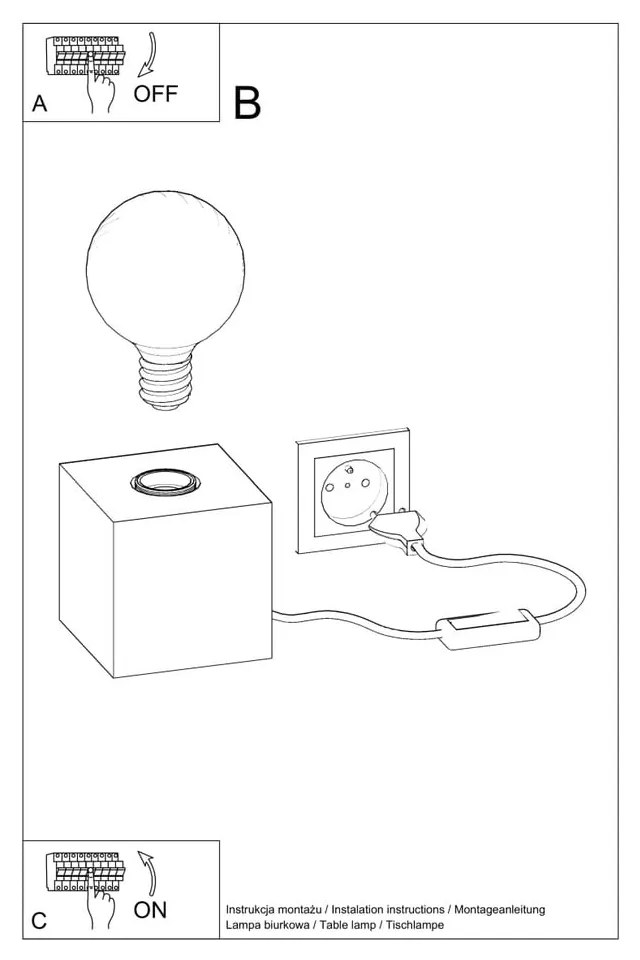 Naturalna lampa stołowa (wysokość 10 cm) Gabi – Nice Lamps