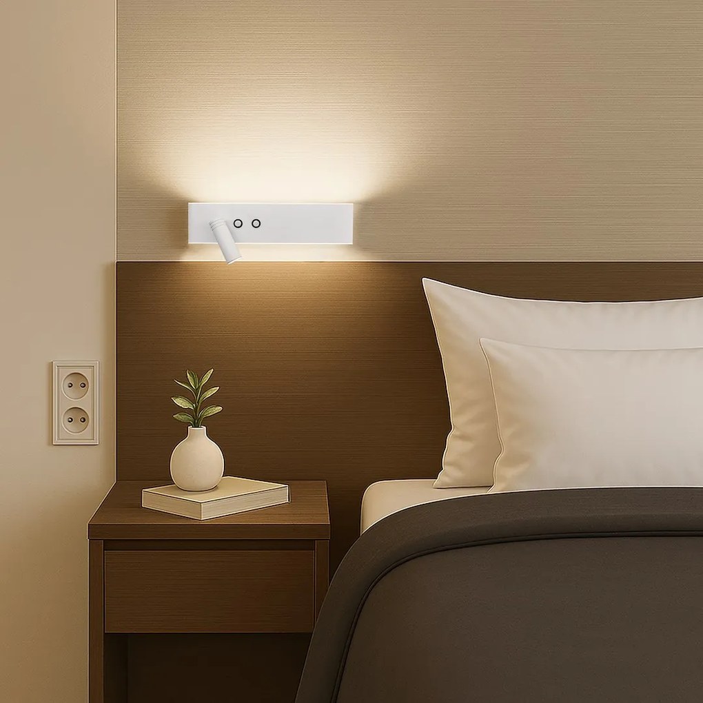 Kinkiet, lampka nocna Resort left 10W + 3W LED 4000K Biały