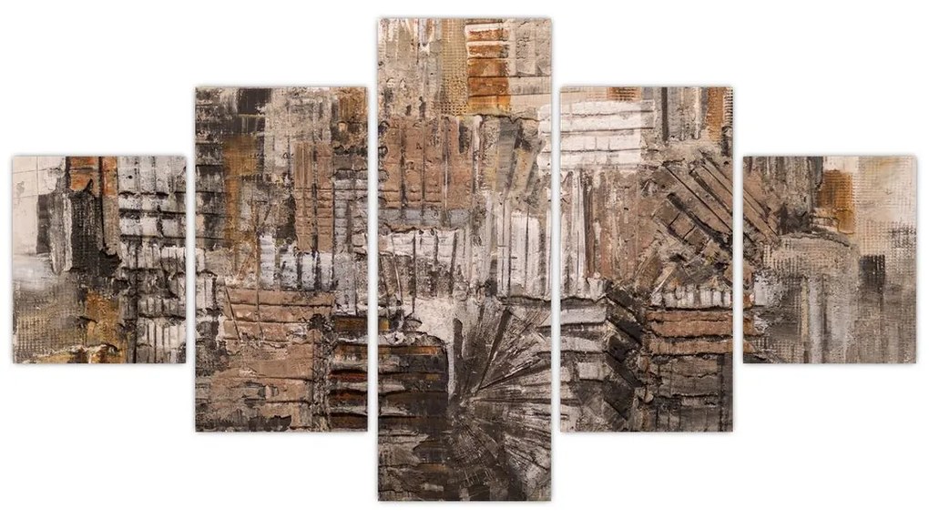 Obraz - Abstrakcja w odcieniach brązu (125x70 cm)