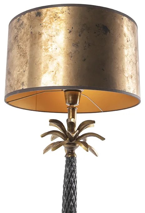 Lampa stołowa art deco brązowa z abażurem brązowym 35 cm - Areka ArtDeco Oswietlenie wewnetrzne
