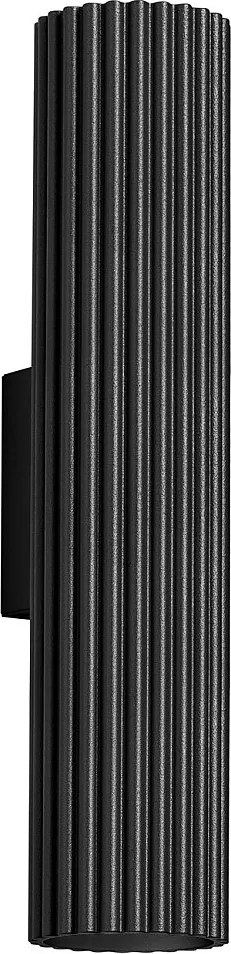 Lampa Ścienna Minimalistyczny Karbon, Aluminium - 2 Źródło - L.6.5 X H.30 Cm - Czarny