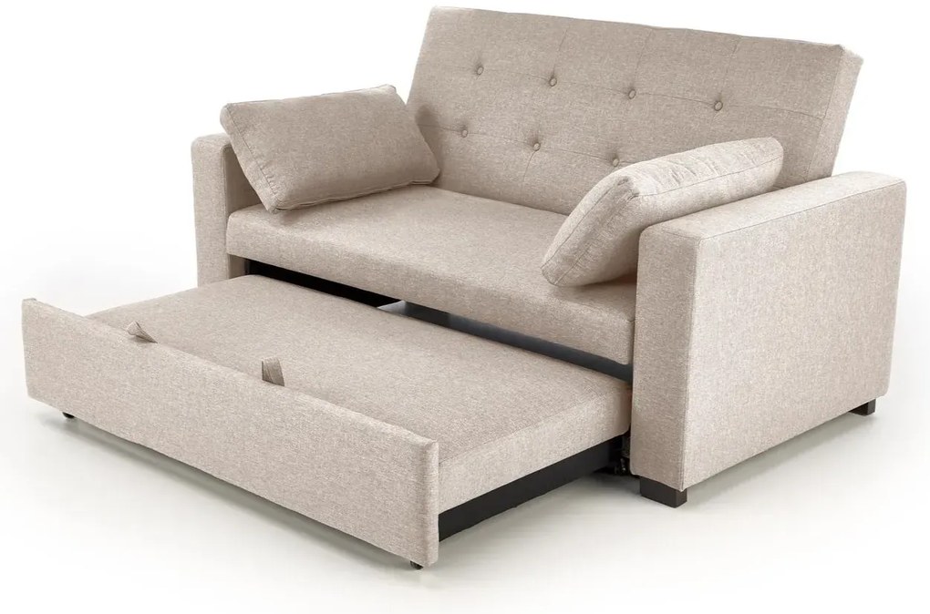 Sofa rozkładana z funkcją spania PAULINIO beżowa HALMAR