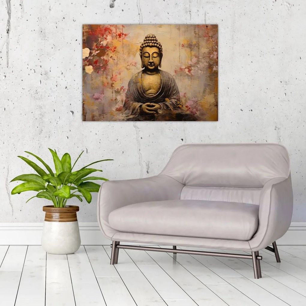Obraz - Budda, malarstwo (70x50 cm)