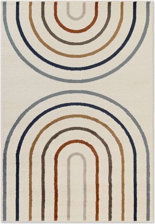 Dywan dziecięcy Adventures – Podwójna tęcza naturalne kolory 120 cm x 170 cm Atest Oeko - Tex