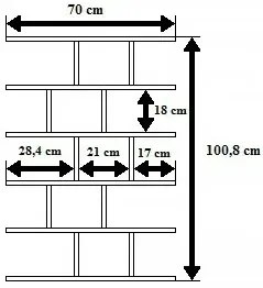 Skandynawski Regał Wiszący Lub Stojący Dąb Sonoma M1-R69