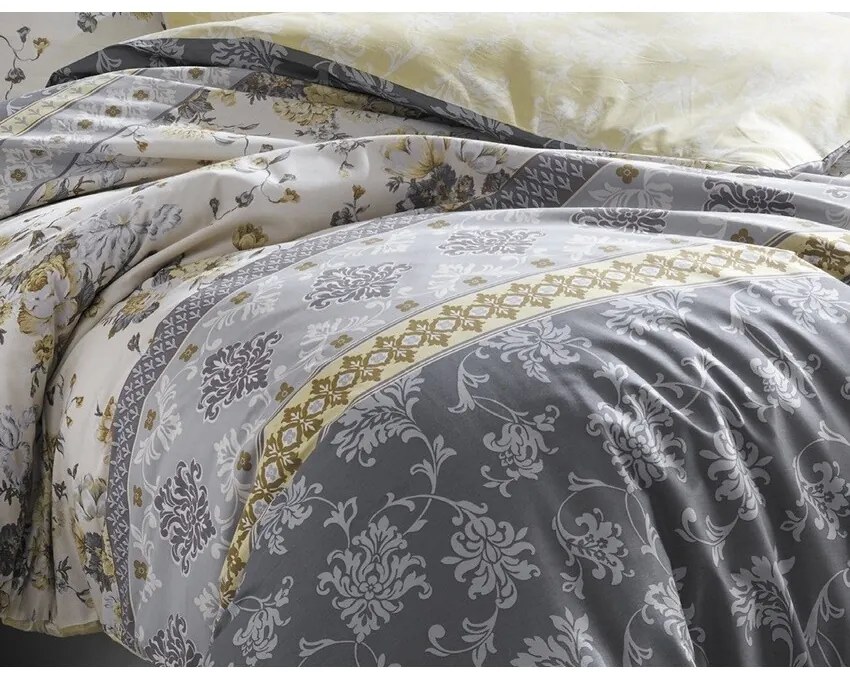 BedTex Bawełniana pościel Vera szara, 220 x 200 cm, 2 szt. 70 x 90 cm