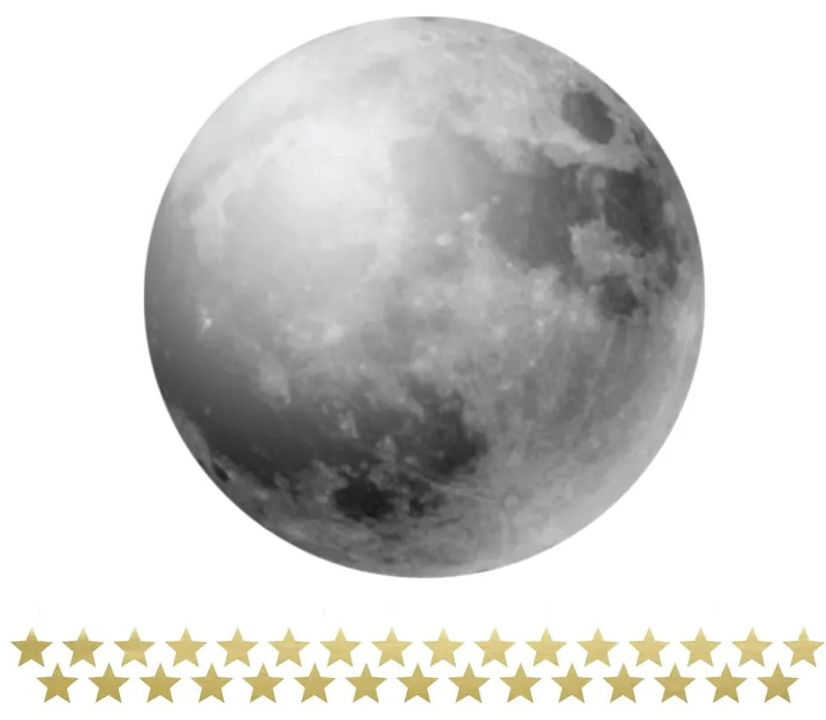 Naklejka ścienna z miarką wysokości Dekornik Full Moon