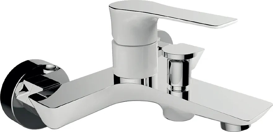 Lover mechaniczna bateria wannowo-prysznicowa biały chrom - Essebagno