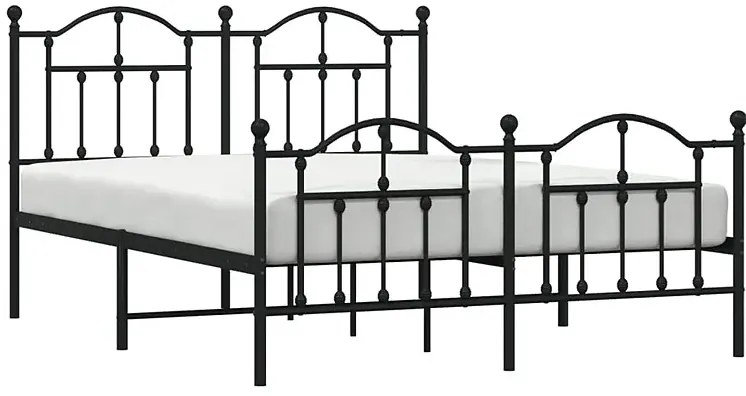 Czarne metalowe łóżko małżeńskie 160x200cm - Azos