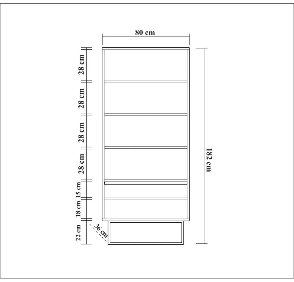 Regał w dekorze orzecha 80x182 cm Rodez – Kalune Design