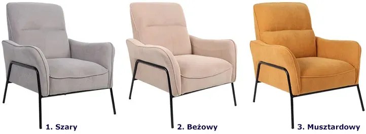 Beżowy fotel wypoczynkowy w stylu loft - Nemis