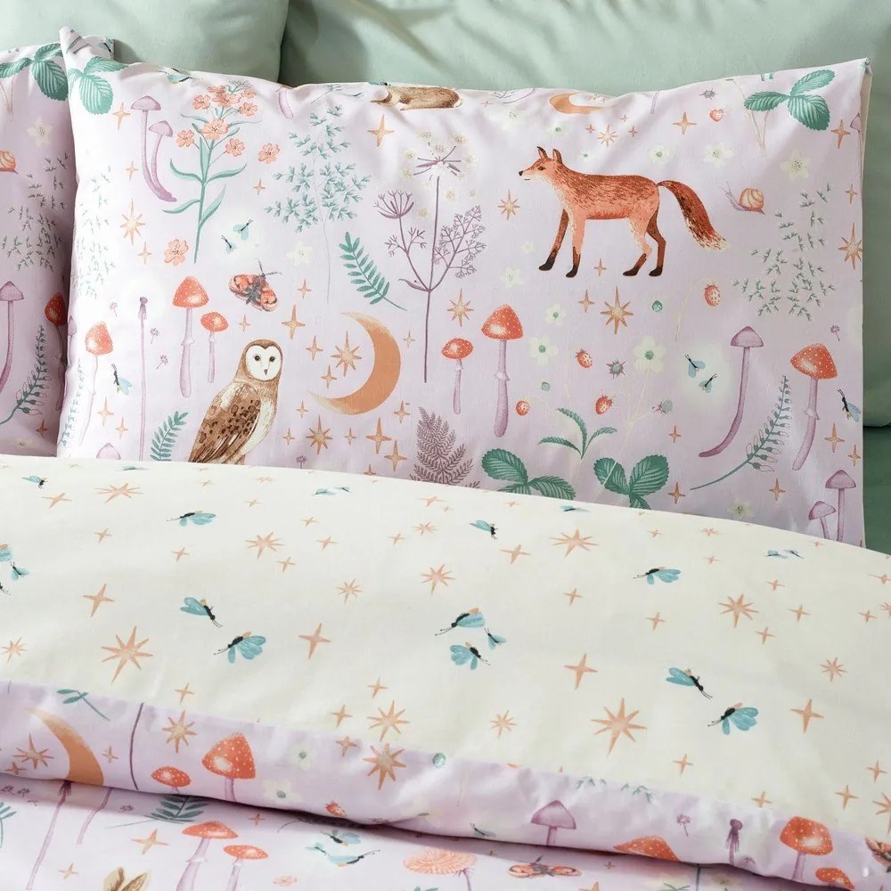 Lawendowa pościel dwuosobowa 230x220 cm Enchanted Twilight Animals – Catherine Lansfield