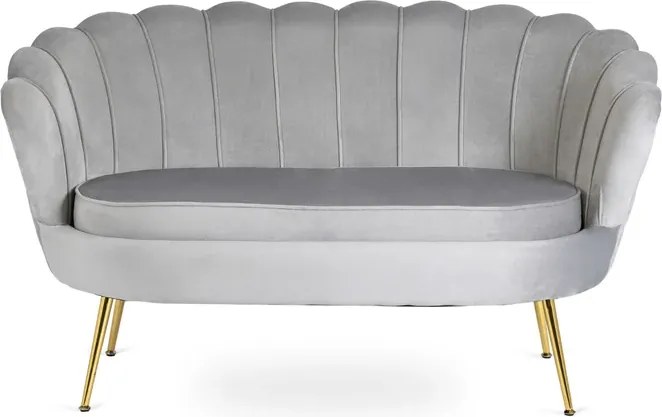Sofa ZENDAYA Dwuosobowa Szara Muszelka Glamour do Salonu