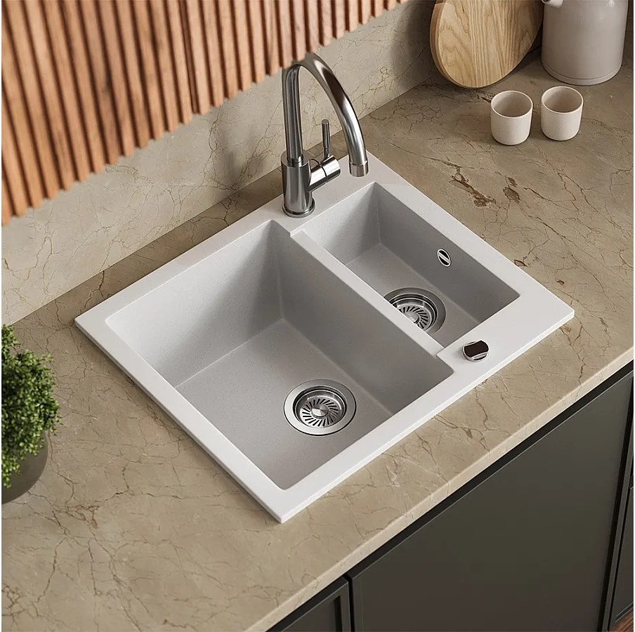 Zlewozmywak biały 58x50x28 prag