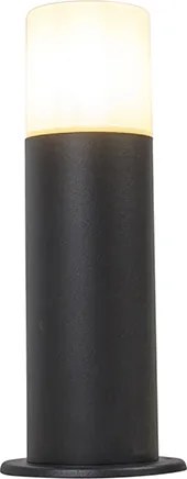 Stojąca lampa zewnętrzna czarna z opalem białym 30 cm IP44 - Odense