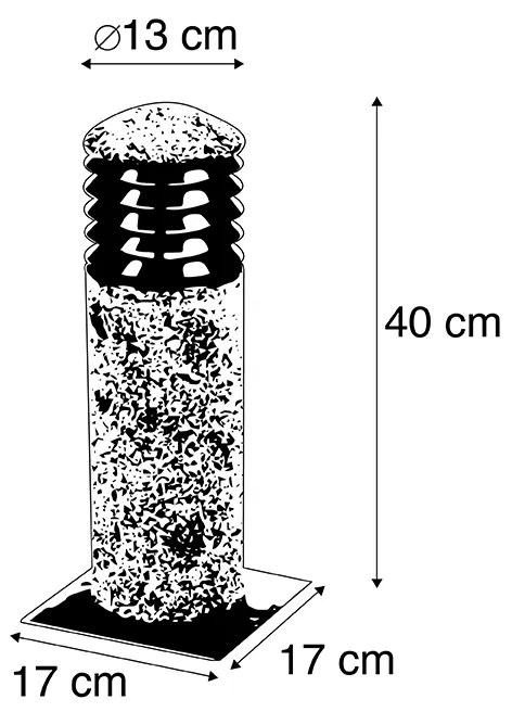 Zewnetrzna Nowoczesna lampa podłogowa zewnętrzna granitowa 40 cm - Happy Nowoczesny Oswietlenie zewnetrzne