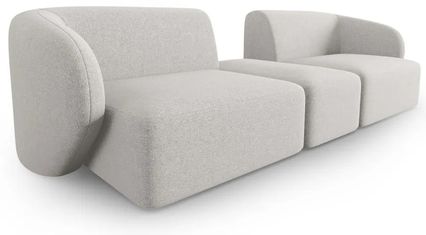 Jasnoszara sofa z tkaniny szenilowej 246 cm Paolo – Milo Casa