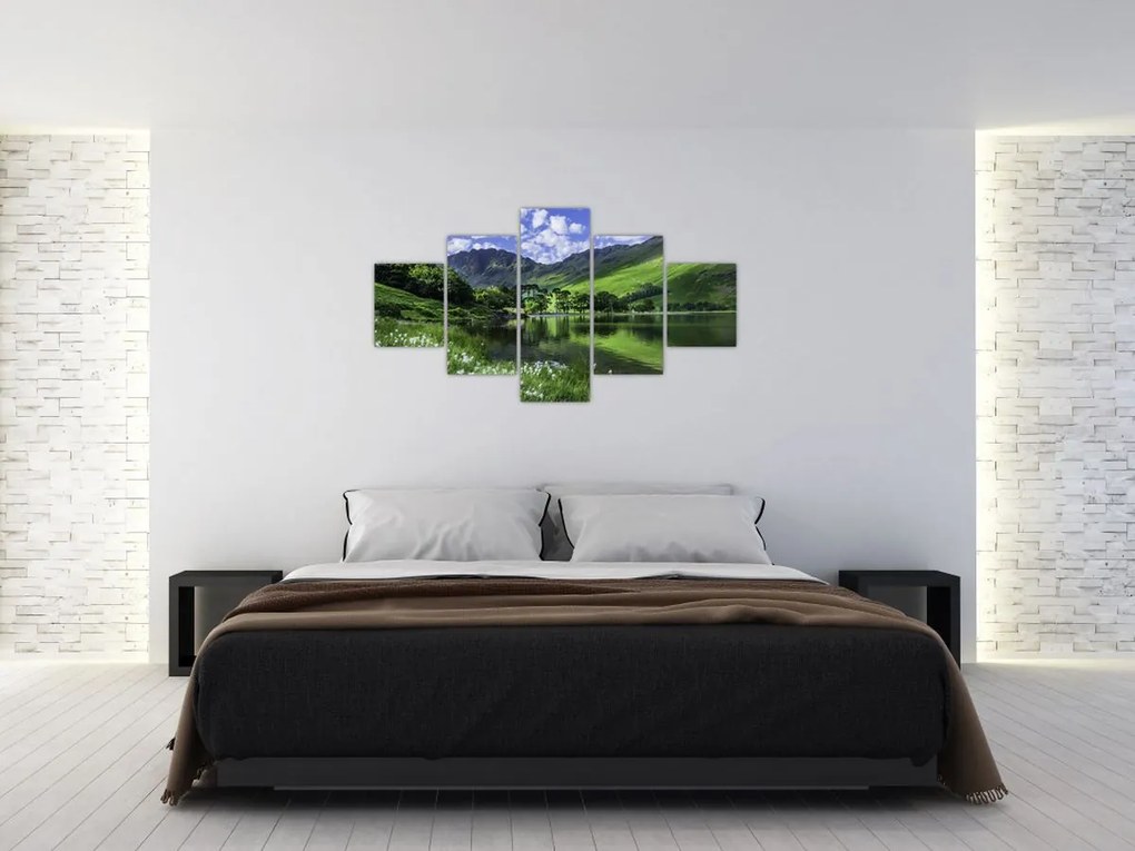 Obraz - Krajobraz z jeziorem (125x70 cm)