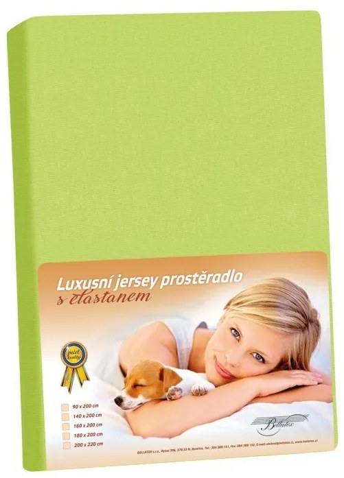 Prześcieradło z elastanu Jersey, zielone, 90 x 200 cm