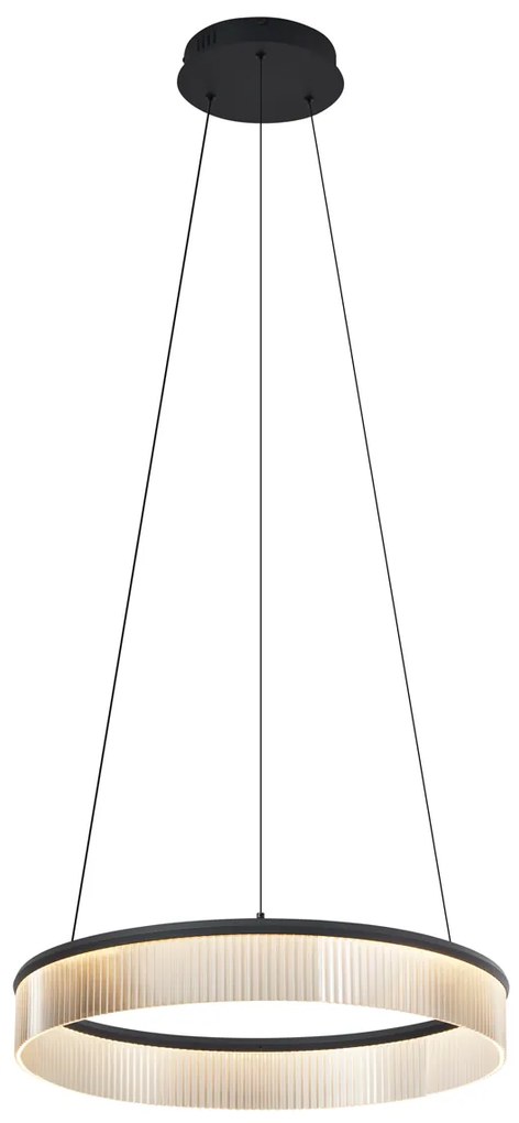 Nowoczesna lampa wisząca czarna 59 cm z LED z 3-stopniową regulacją ściemniania - Żyrandol Anello Nowoczesny Oswietlenie wewnetrzne