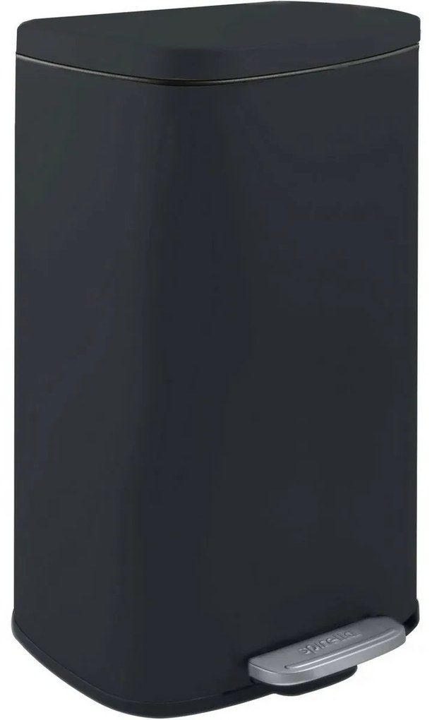 Spirella Kosz na śmieci z pedałem soft-close Akira 50 l, matowy czarny, 50 l