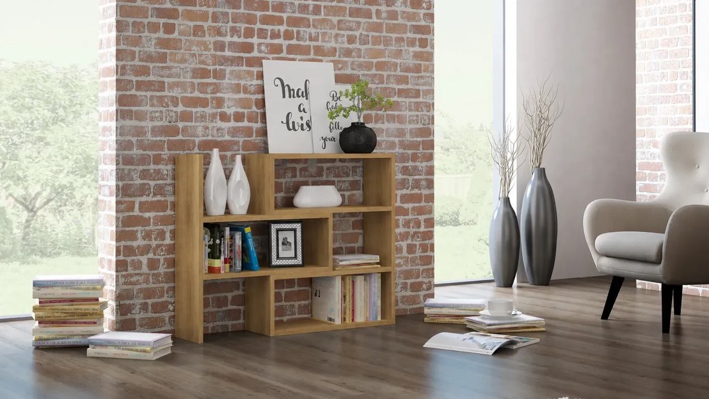 Niski regał nowoczesny wiszący lub stojący dąb artisan K2-T43