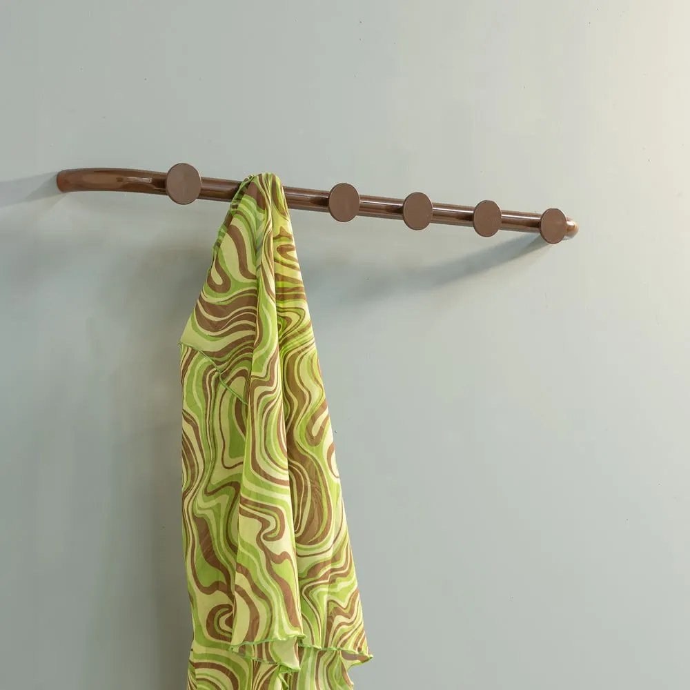 Ciemnobrązowy metalowy wieszak ścienny 75 cm Retro – Spinder Design