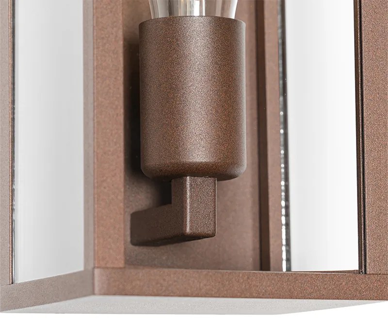 Industrialna lampa ścienna brązowa rdza 26 cm IP44 - Charlois