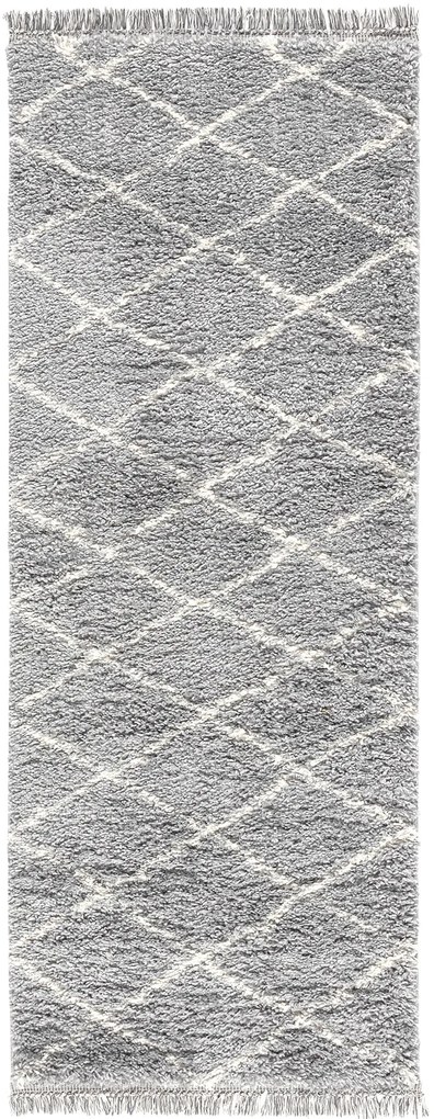 Dywan shaggy Blake romby jasny szary 80 cm x 200 cm