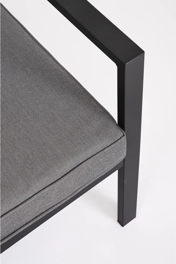 Antracytowy aluminiowy zestaw mebli ogrodowych dla 4 osób Hilde – Bizzotto