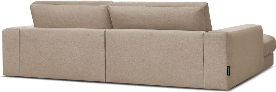 Szarobrązowy aksamitny narożnik (lewostronny/z szezlongiem) Sierra – Bobochic Paris