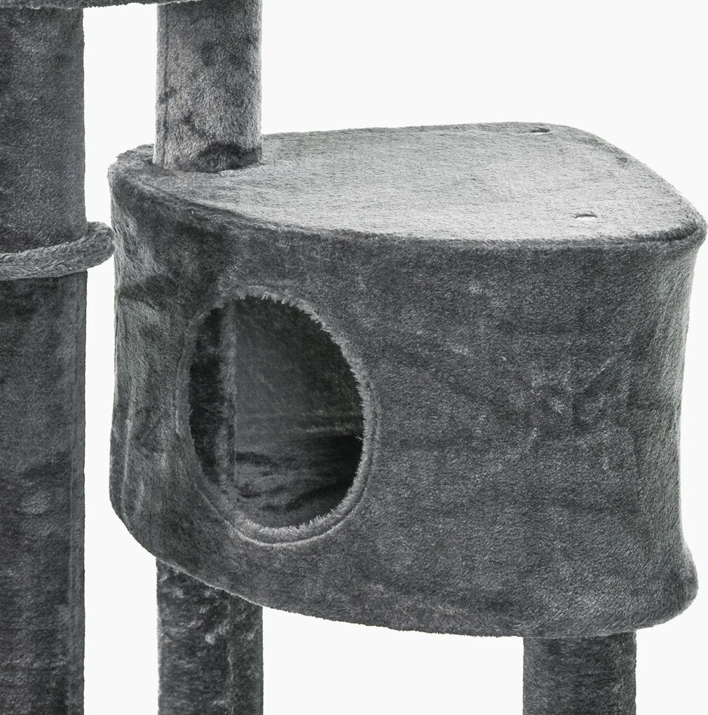 PawHut drapak drzewko do wspinania dla kota słupki sizalowe ciemnoszary 55x45x220-265 cm | Aosom PL