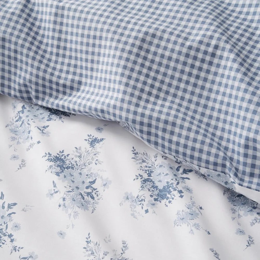 Biało-niebieska pościel dwuosobowa 230x220 cm Lucie Floral Frill – Catherine Lansfield