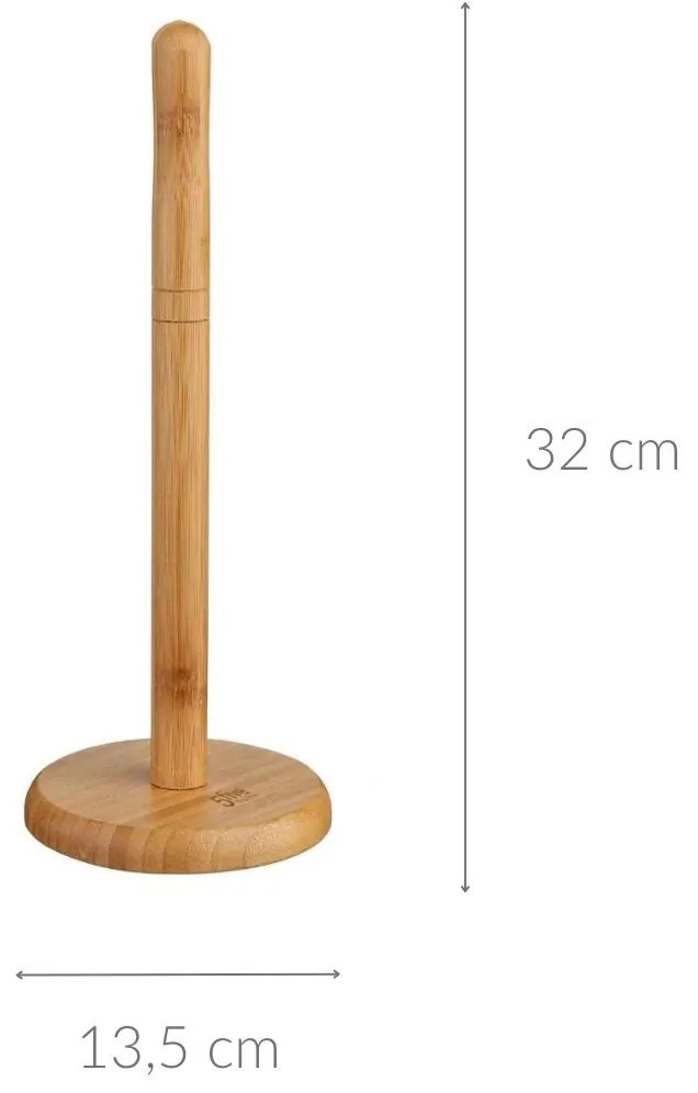Bambusowy stojak na ręcznik papierowy, 32 cm