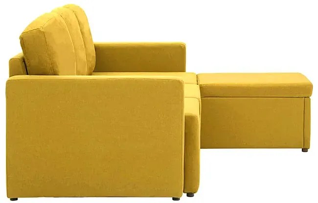 Rozkładana sofa modułowa żółta tkanina - Odi 4Q