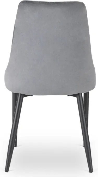 Zestaw Stół Okrągły Rozkładany HARRY 102-142 cm Dąb Artisan/Czarny i 4 Krzesła Tapicerowane BARI Szare Nowoczesne