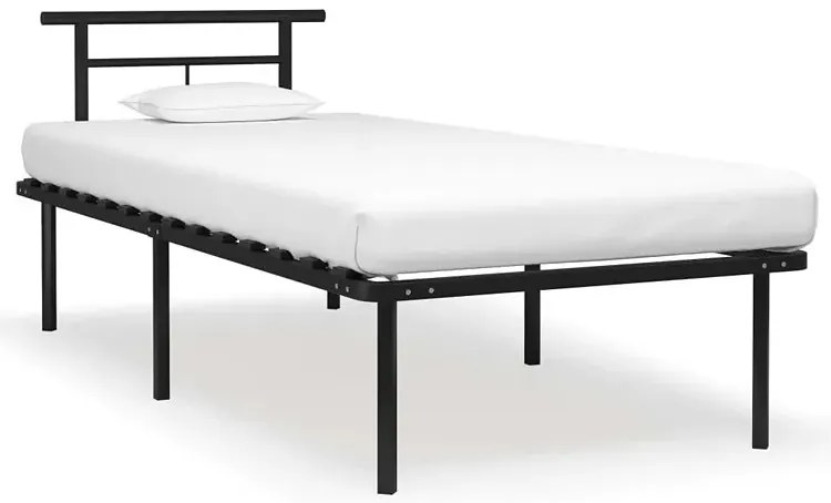 Czarne metalowe łóżko loftowe 100x200 cm - Nikel