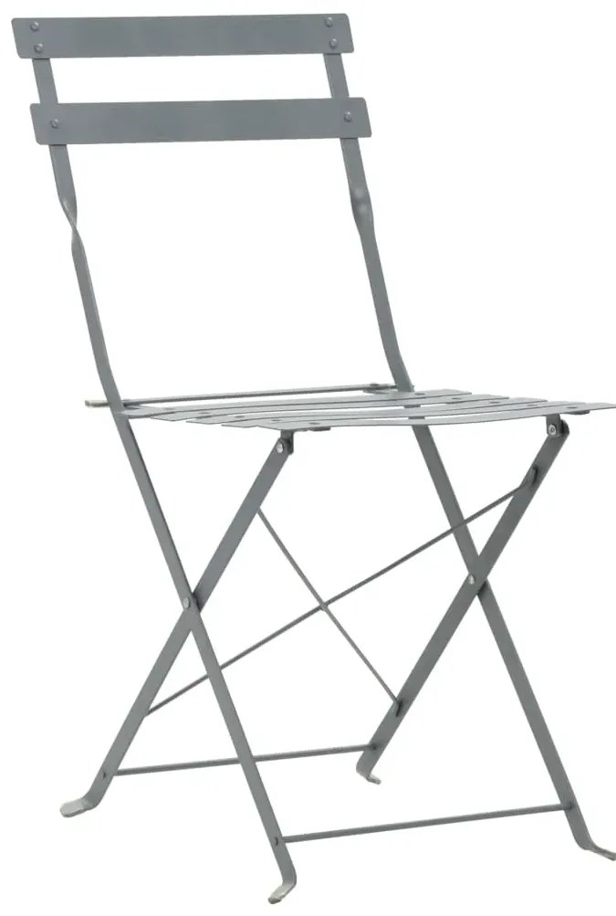 Zestaw szarych metalowych mebli ogrodowych L1-N04