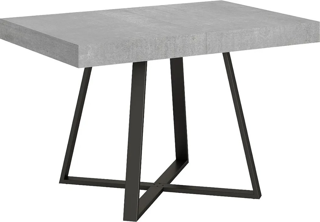 Stół rozkładany 120/224x90 cm Abbraccio cementu nogi antracytowe