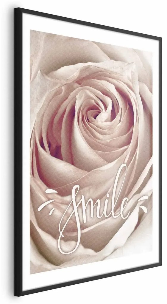 Plakat Uśmiechnij się 21x30 cm z ramą czarną z marginesem ARTGEIST B