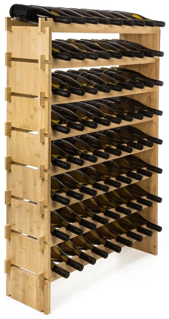 G21 Bambusowy regał na wino, 72 butelki, L
