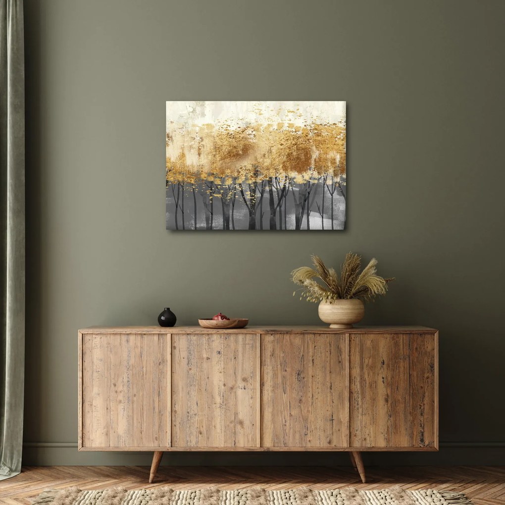 Obraz - Złote drzewa (70x50 cm)