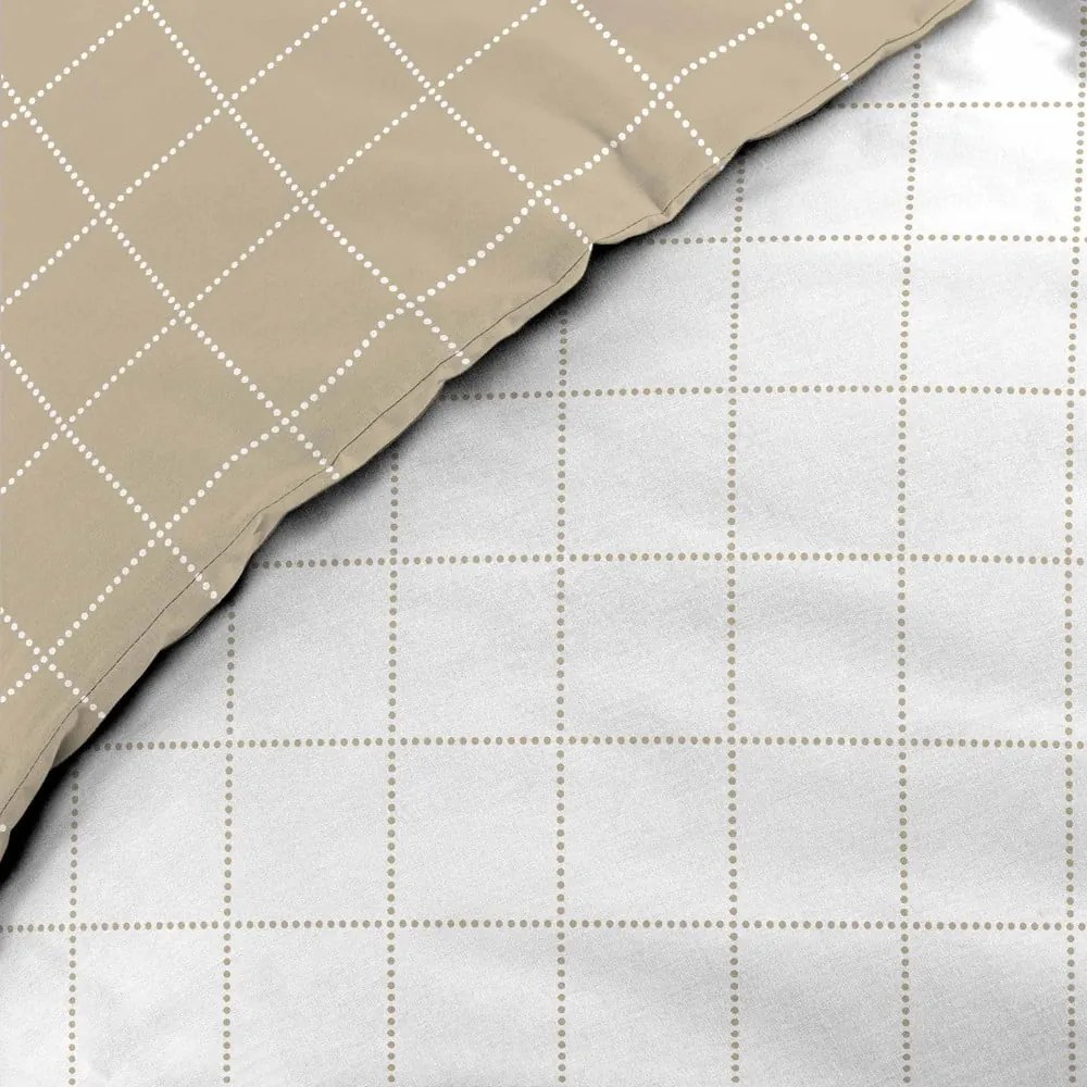 Biało-beżowa bawełniana pościel dwuosobowa 200x200 cm Cadria – douceur d'intérieur