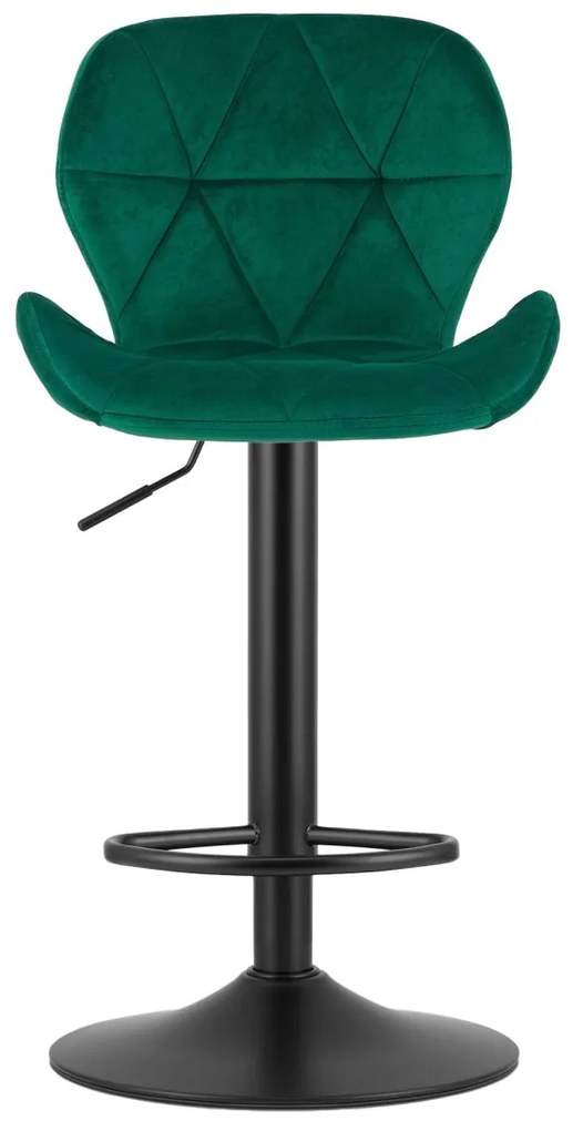 Zielone krzesło barowe WEST VELVET z czarną nogą