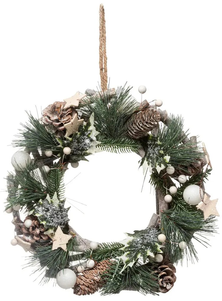 Świąteczny wieniec z naturalnych materiałów, Ø 30 cm