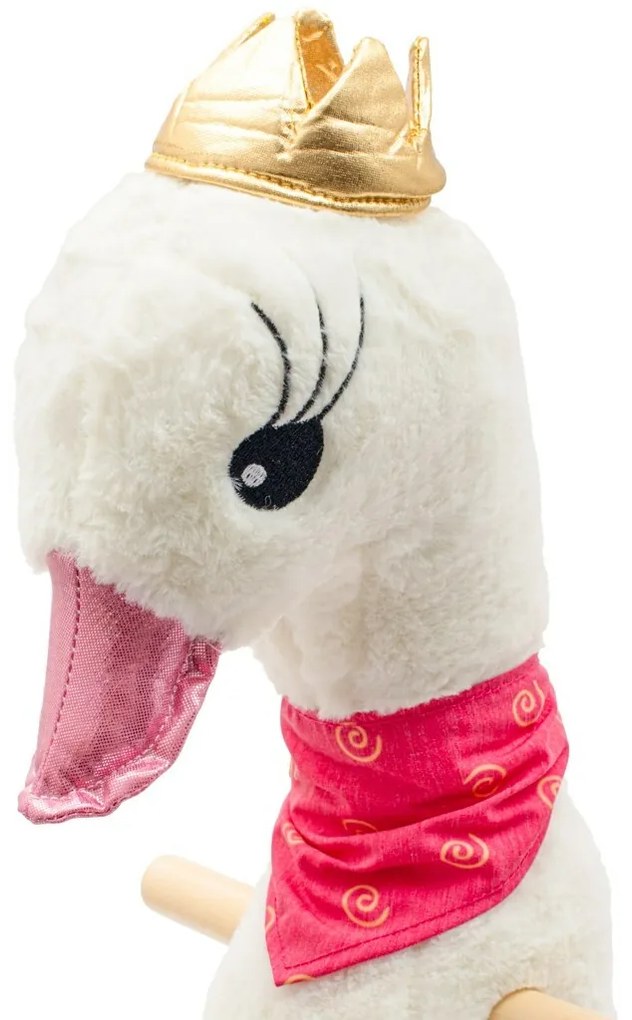 Baby Mix Huśtawka z kółkami i melodiami Łabędź biały, 61 x 32 x 52 cm