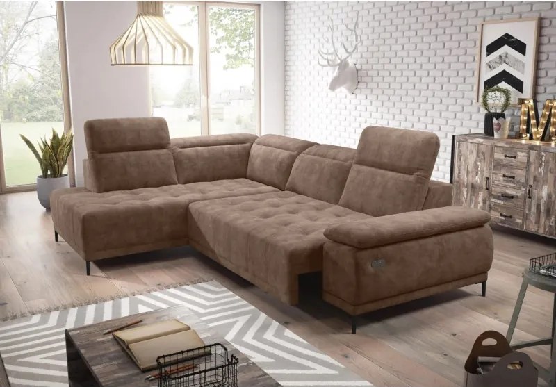 Narożnik FOCUS L z elektryczną regulacją w tkaninie SALVADOR 03 WERSAL