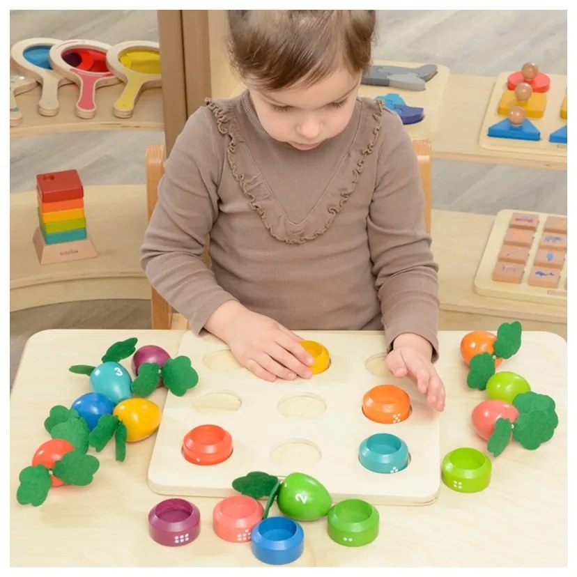 Masterkidz tablica edukacyjna warzywa nauka liczb i kolorów montessori